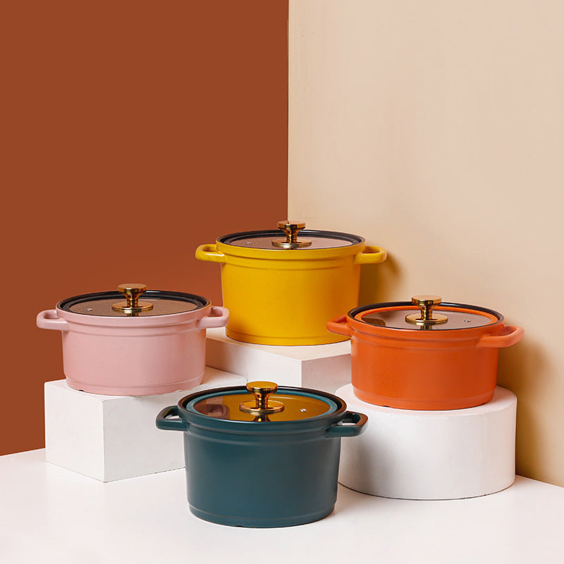 Discover the Nordic Ceramic Large Capacity Color Glaze Stock Pot